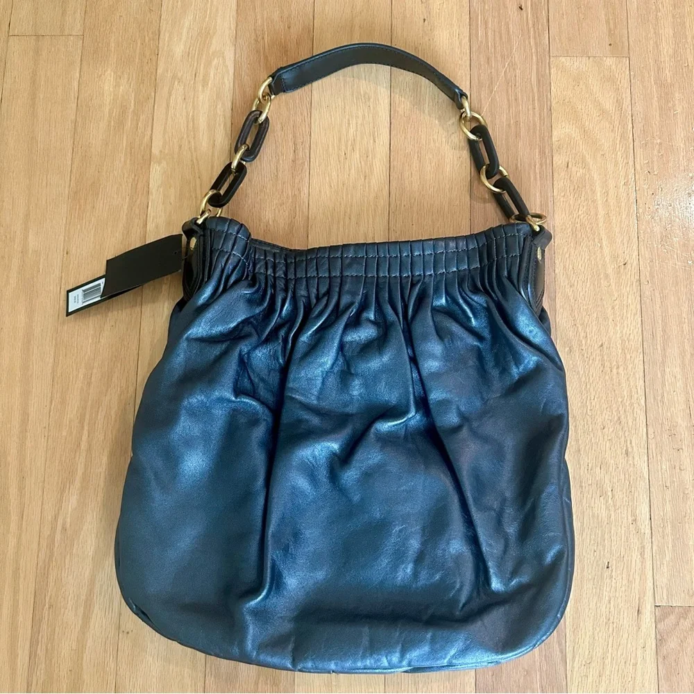 Marc by Marc Jacobs Pewter Lambskin Leather Hobo Bag NWT